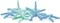 Starfish 10 Pack Green & Blue Assorted Finger Star Fish 4"-6" for Craft and Decor